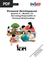 Personal Development: Quarter 2 - Module 19: Becoming Responsible in Personal Relationships