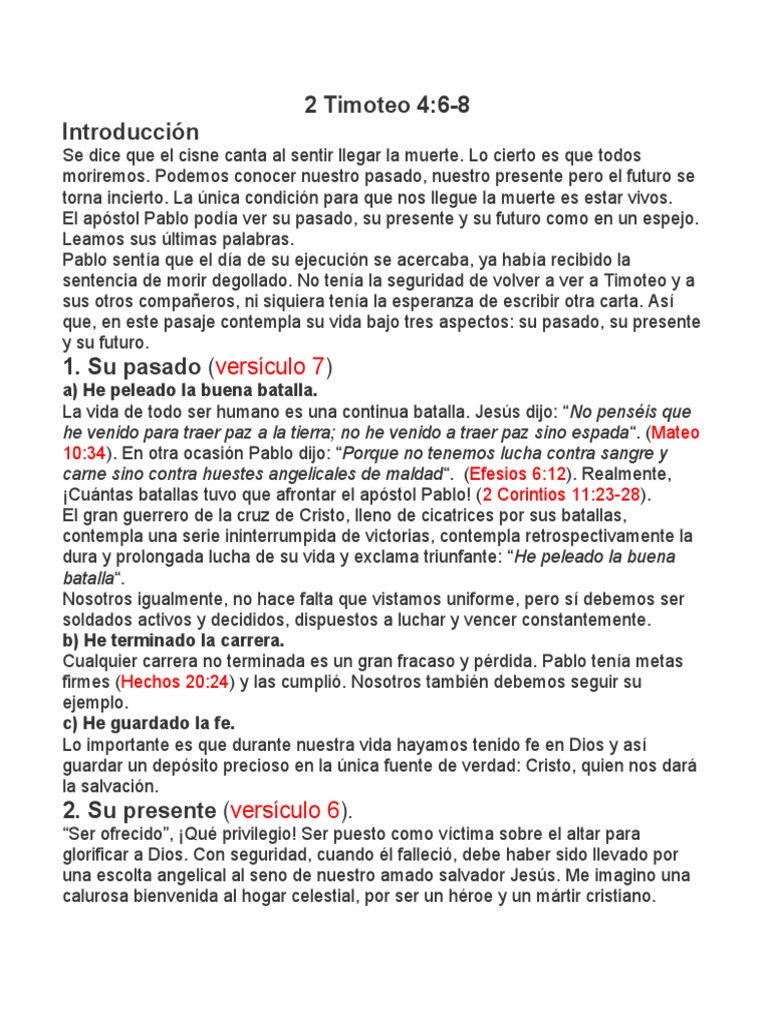 2 Timoteo 4 Pdf Jesús Pablo El Apóstol