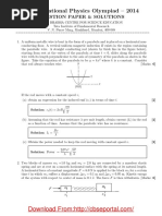 Indian National Physics Olympiad - 2014: Question Paper & Solutions