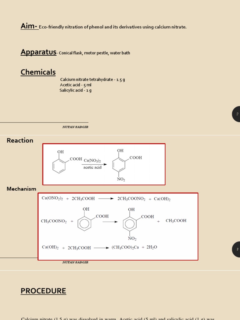 EcoFriendly Nitration of Phenol and Its Derivatives Using Calcium