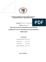 Resultados Del Inventario de Situaciones Que Expresan El Estilo de Convivencia Escolar en Diferentes Generaciones