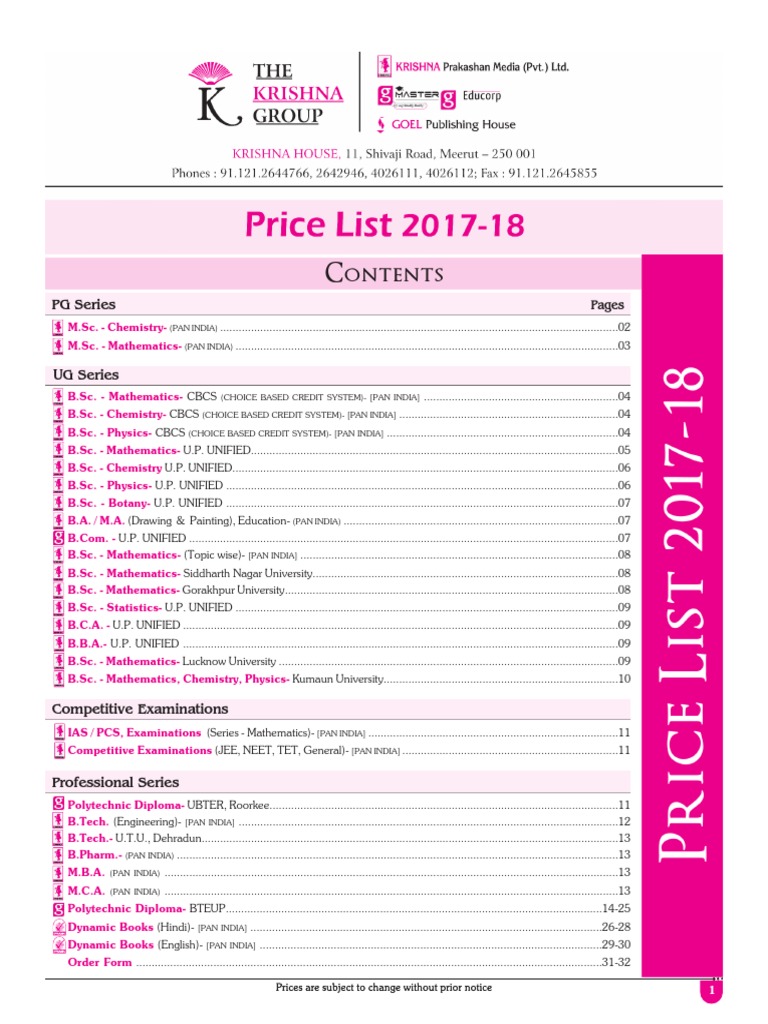 Krishna Publication Catalogue PDF Differential Geometry Equations