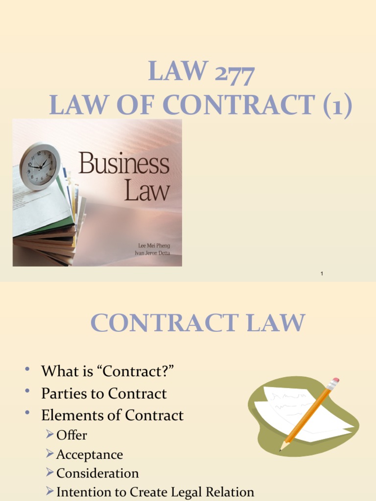 Key Concepts of Contract Law 1 | PDF | Offer And Acceptance | Consideration