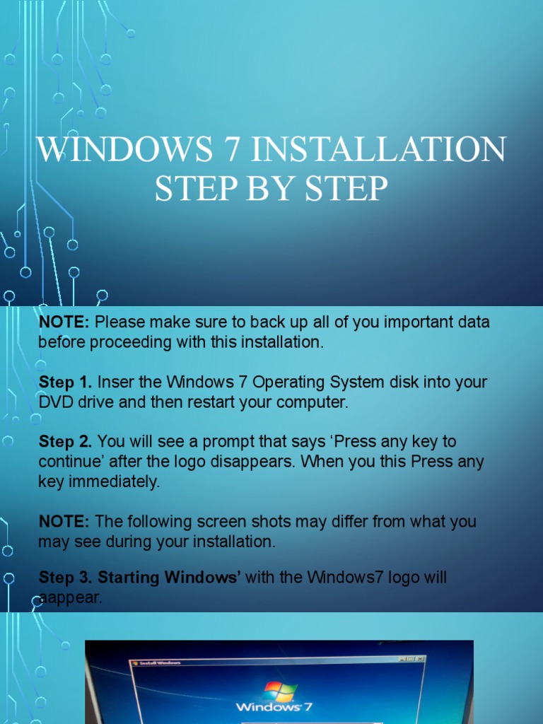 Step-by-Step Windows 7 Installation Guide | PDF