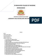 Teerthanker Mahaveer College of Nursing Moradabad: Community Field Posting Diary Writting Format