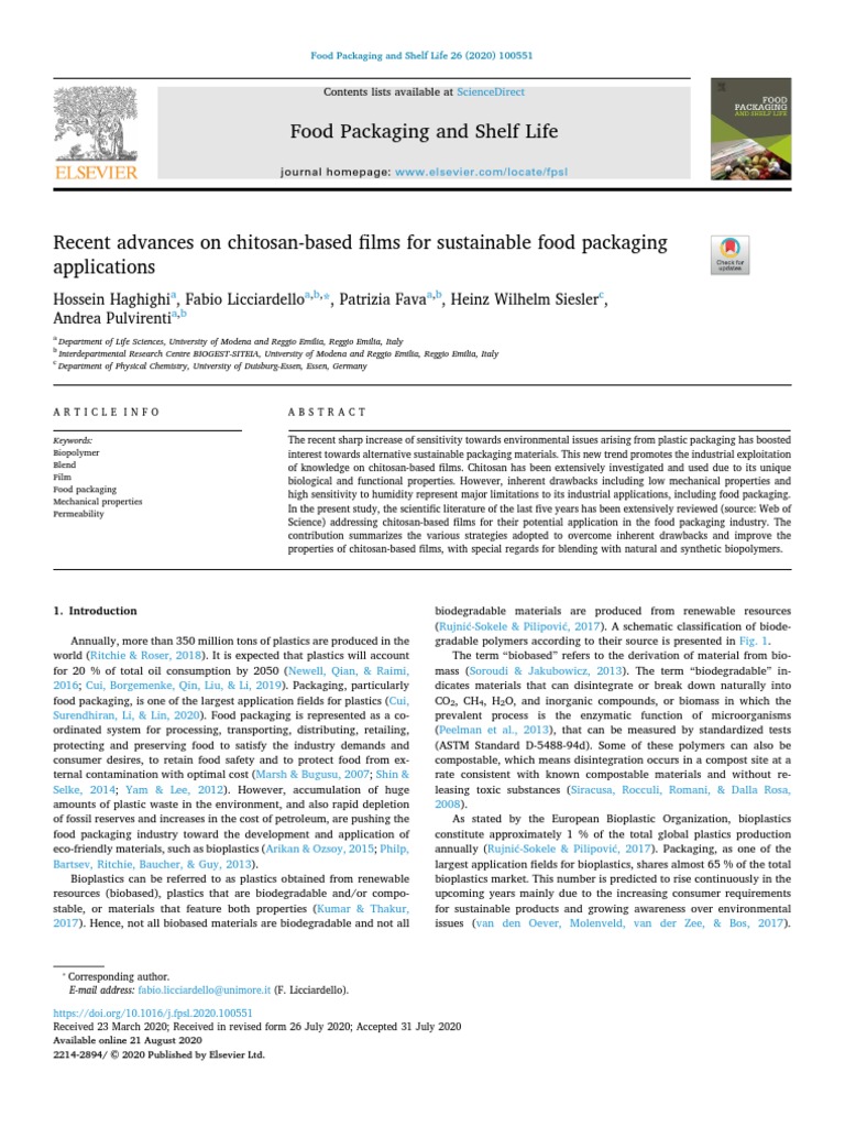 Food Packaging and Shelf Life A A B A B C A B PDF Biopolymer Plastic