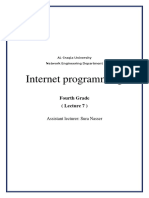 Internet Programming: Fourth Grade (Lecture 7)