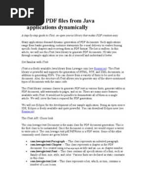 Generate PDF Files From Java Applications Dynamically