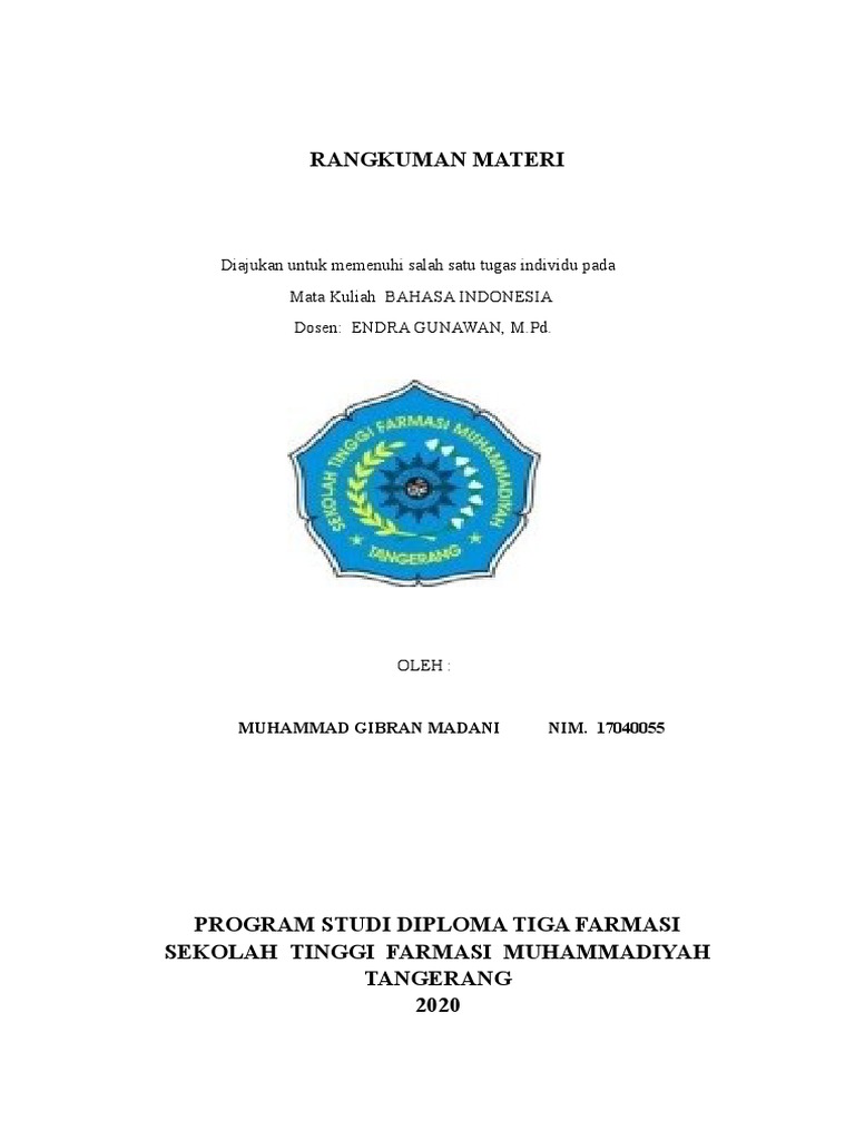 Cover Makalah Mhs D3 PDF