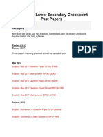 Cambridge Lower Secondary Checkpoint Past Papers