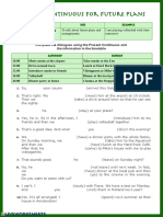 Present Continuous For Future Plans: Form Use Example