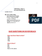 Quiz Questions On Dover Beach