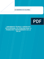 LINEAMIENTO - Ruta Promoción y Mantenimiento de La Salud