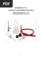 Experiment No: 13 Solubility of Bituminous Material: (Aashto Designation: T 44-93 Astm Designation: D 2042-81)