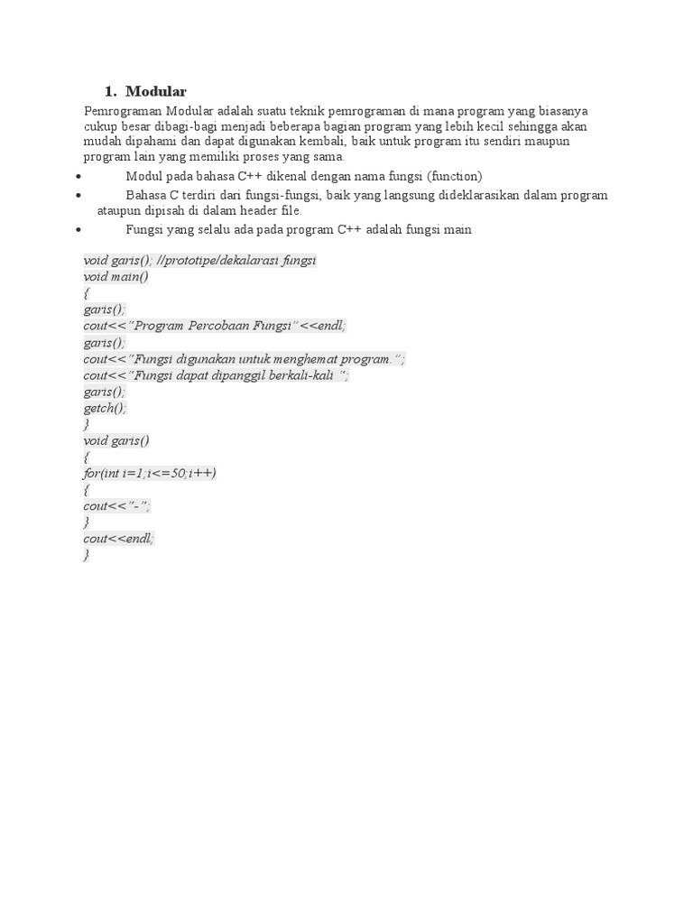 Teknik Pemrograman: Modular, Pencarian, dan Pengurutan | PDF | Metode ...