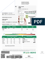 Recibo de luz Factura de CFE con detalles de consumo, cargos e importe a pagar de $94