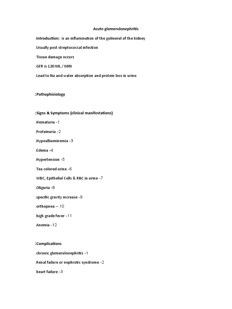 Acute Glomerulonephritis Guide | PDF | Epidemiology | Medical Specialties