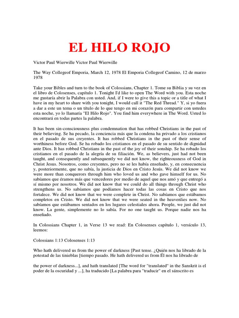 El Hilo Rojo PDF Cristo (título) Pecado