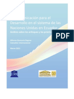 La Comunicación para el Desarrollo en el sistema de las Naciones Unidas en Ecuador 