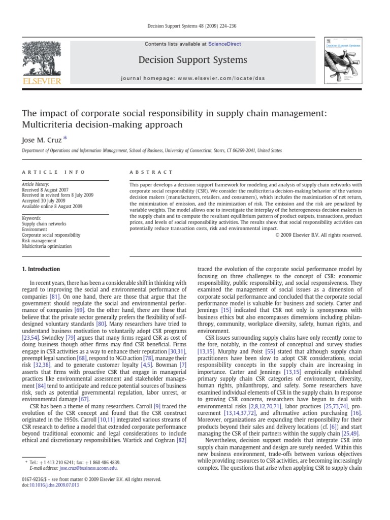 Impact of CSR in Supply Chain | PDF | Corporate Social Responsibility ...