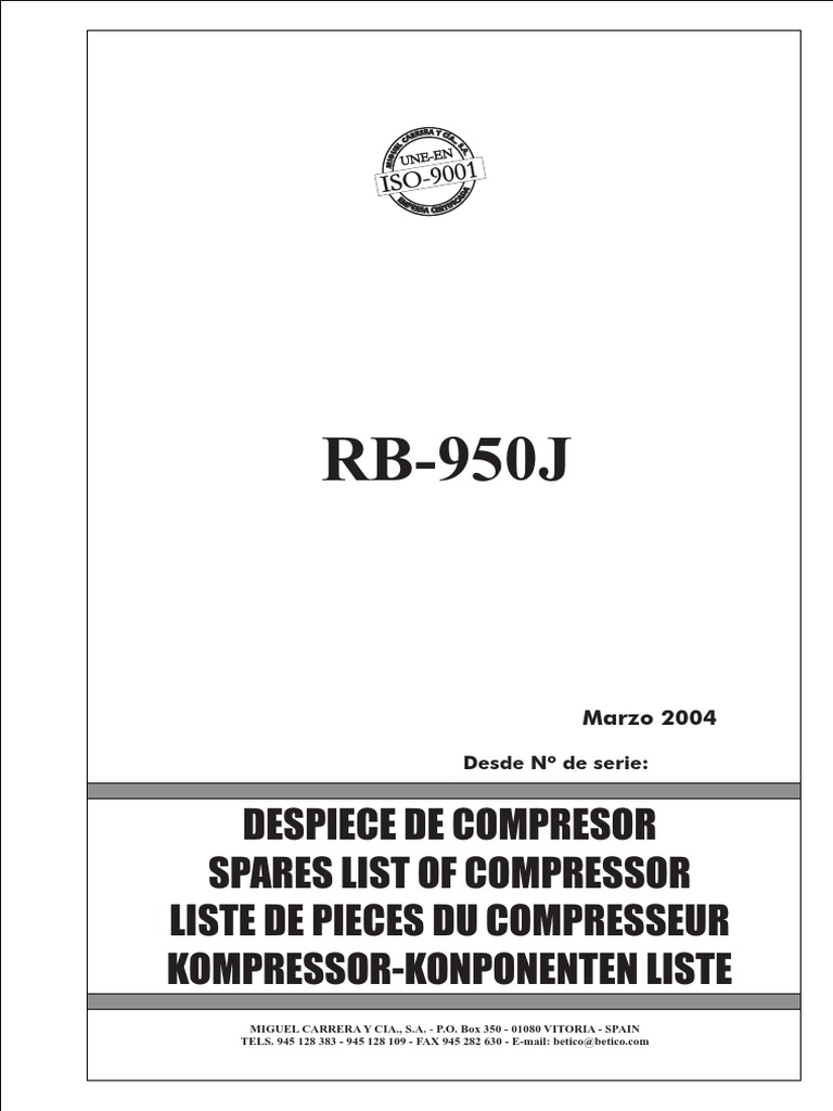 RB-950 Soplador Betico de Tornillo | PDF
