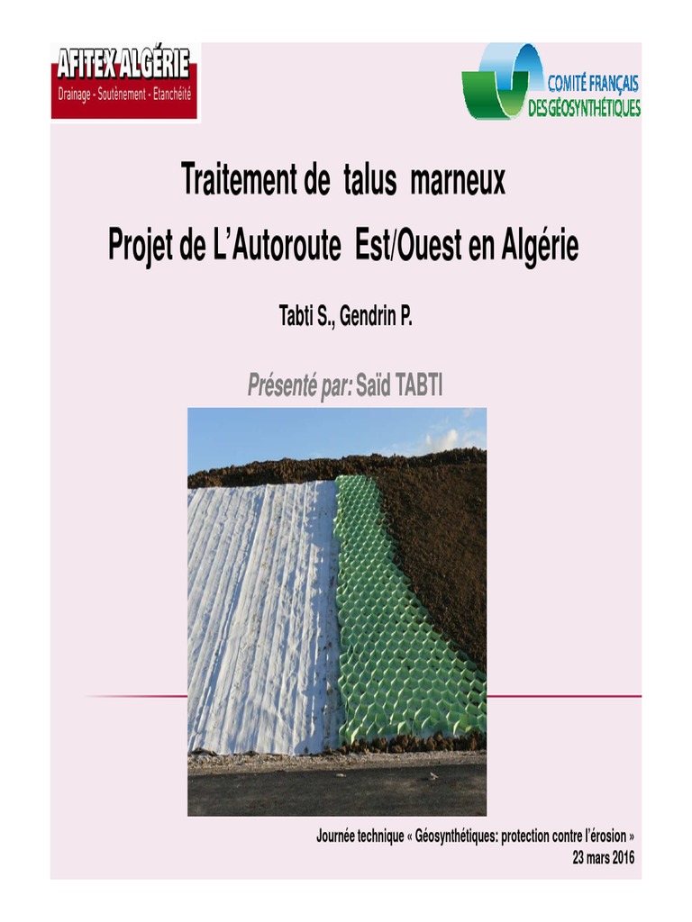 Stabilisation des Talus Marneux en Algérie | PDF | Génie géotechnique ...
