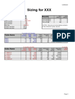 Sizing For XXX: Oracle Results