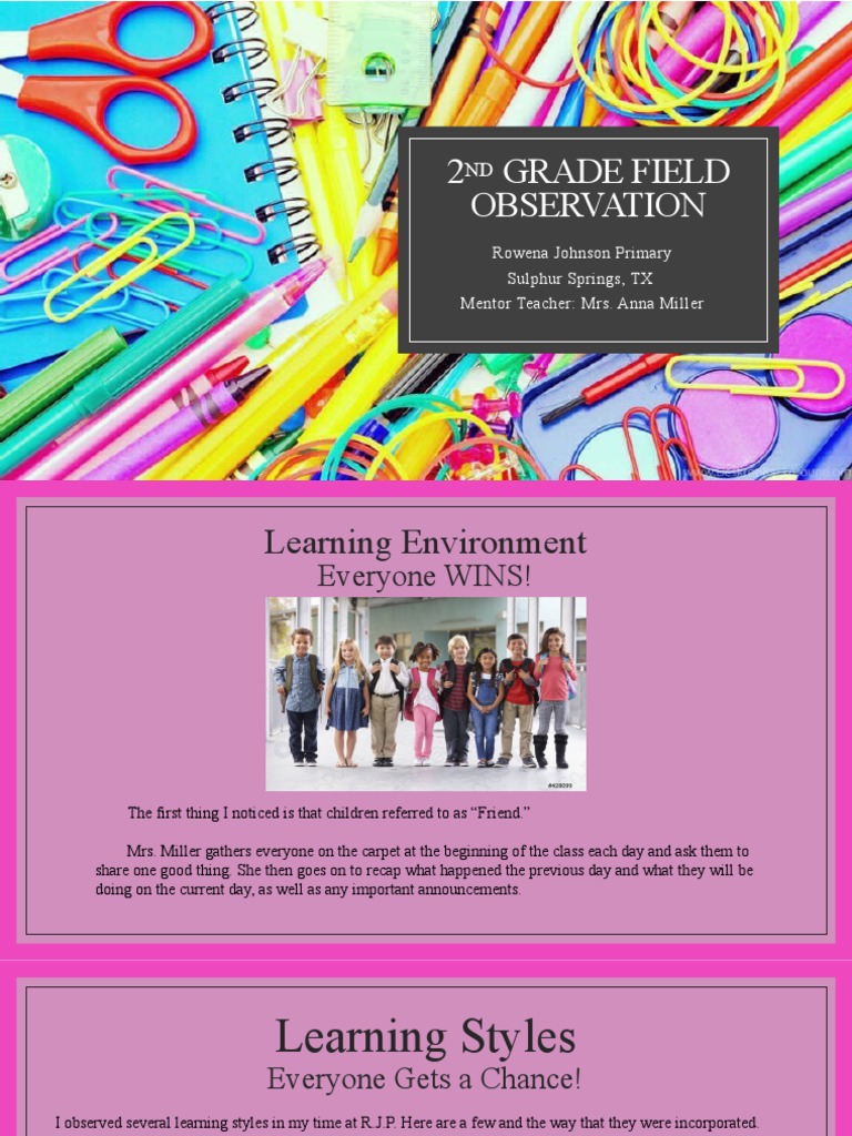 2 Grade Field Observation Rowena Johnson Primary Sulphur Springs, TX