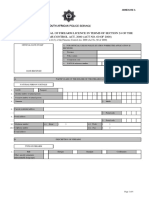 Renew Firearm Licence Annexure