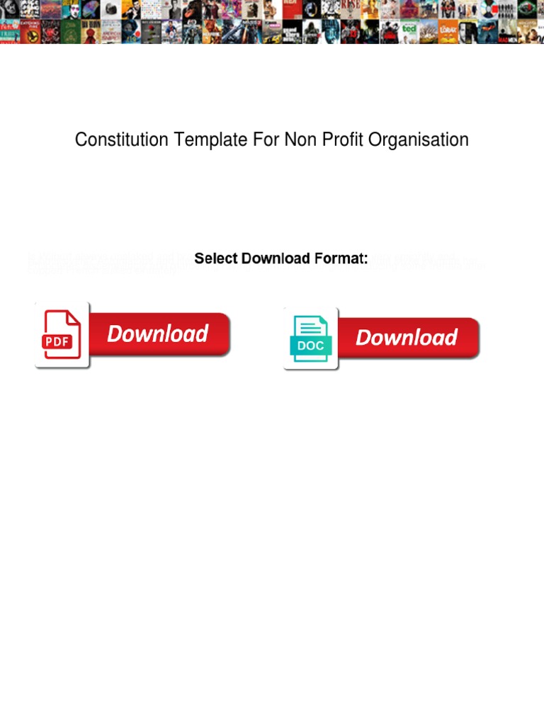 Constitution Template For Non Profit Organisation PDF Board Of