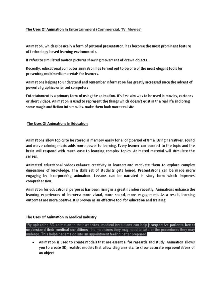The Uses of Animations in Education | Download Free PDF | Learning ...