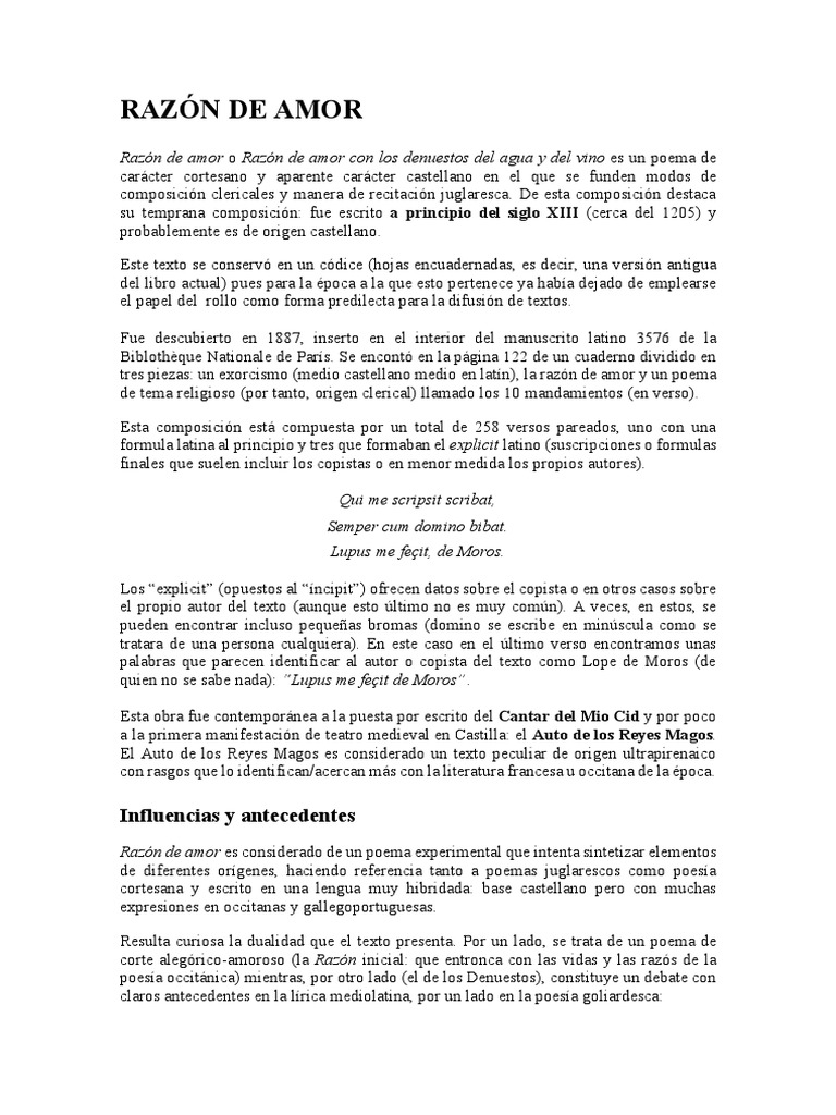 Razón de Amor | PDF | Poesía | Amor