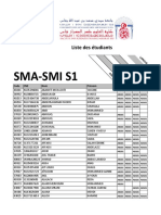 Sma-Smi S1: Liste Des Étudiants