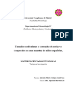 Tamaños Radiculares y Coronales de Molares Temporales en Una