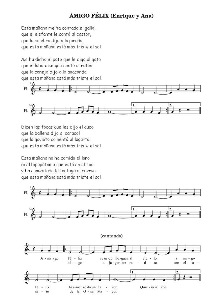 Amigo Félix - Letra y Música | PDF