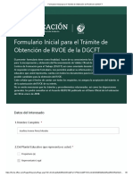 Formulario Inicial para El Trámite de Obtención de RVOE de La DGCFT