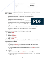 HUBT Testing Center Test Code: 3: Lexicology