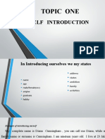 Topic 1 Self Introduction
