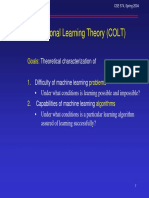 Computational Learning Theory (COLT) : Goals
