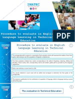 Procedure To Evaluate in English Language Learning in Technical Education