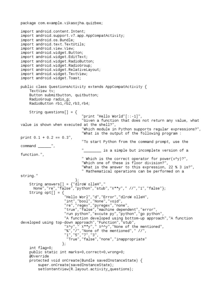 Test 4 | PDF | Android (Operating System) | Software Engineering
