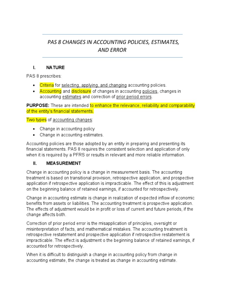 Pas 8 Changes in Accounting Policies | PDF | Career & Growth | Business
