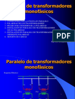 Condiciones y puesta en paralelo de transformadores monofásicos