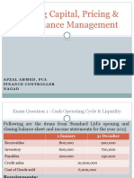 Working Capital, Pricing & Performance Management: Afzal Ahmed, Fca Finance Controller Nagad