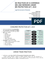 Unfair Trade Practices by E-Commerce Companies and Remedies Under Consumer Protection Act, 2019