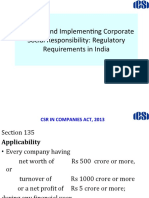 Planning and Implementing Corporate Social Responsibility: Regulatory Requirements in India