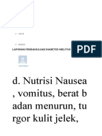 D. Nutrisi Nausea, Vomitus, Berat B Adan Menurun, Tu Rgor Kulit Jelek