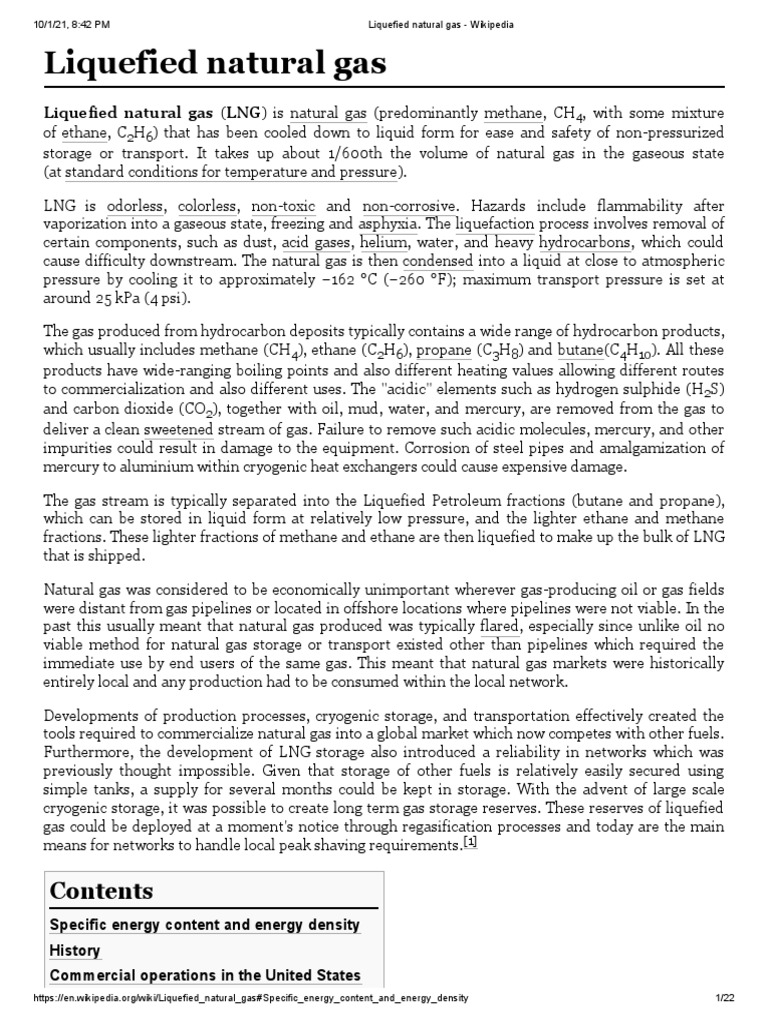 Liquefied Natural Gas | PDF | Liquefied Natural Gas | Natural Gas