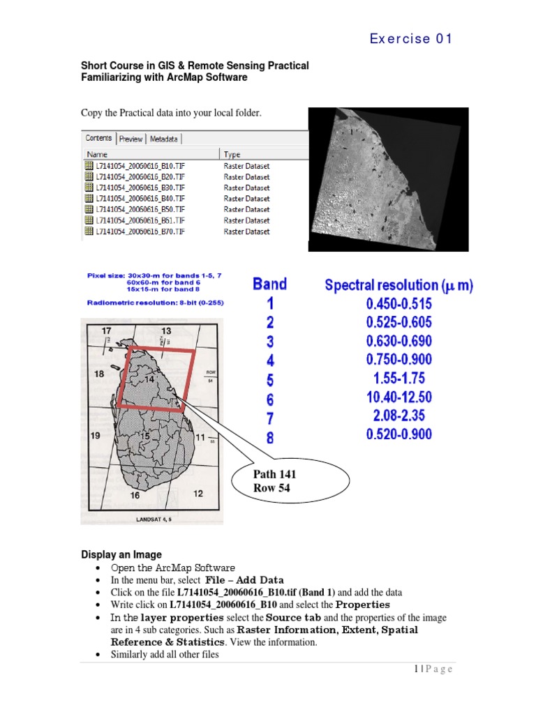 Exercise RS in ArcMap 2012 Ex1 | PDF | Software | Graphics