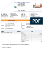 Varalakshmi Agencies tax invoice for LPG cylinder refill order